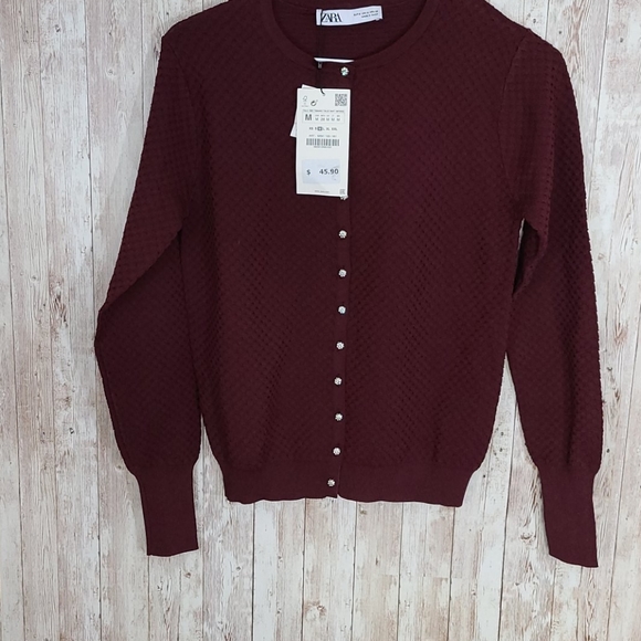 Zara JEWEL BUTTON TEXTURED JACKET - Picture 4 of 6